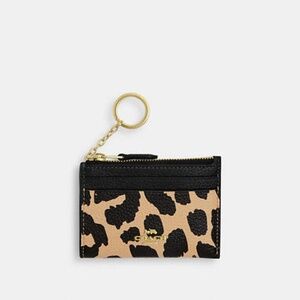 Mini Skinny Id Case With Leopard Print